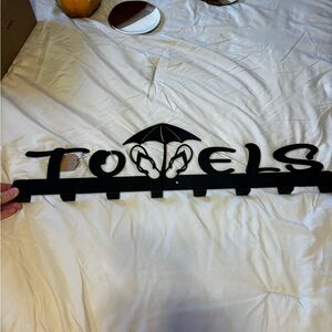 Brand New! Black Towel Rack with Umbrella Design